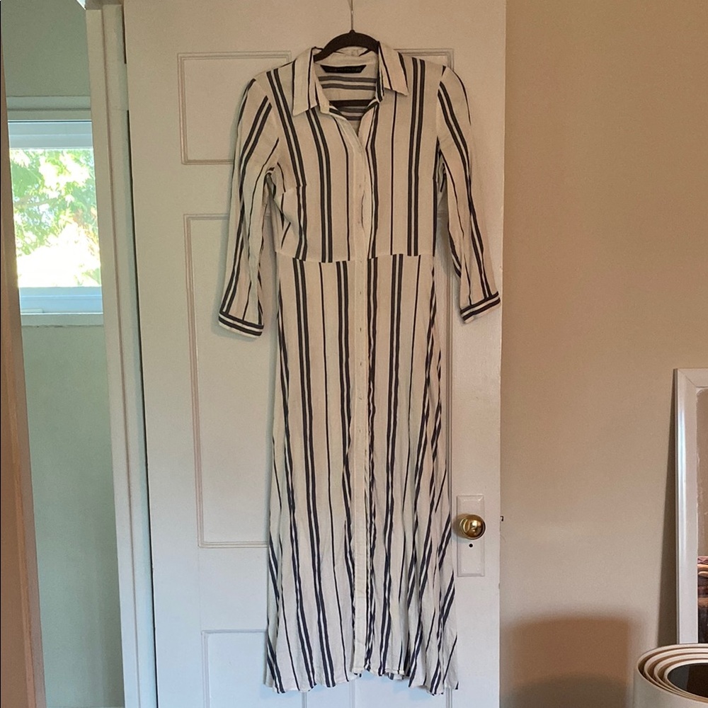 Striped Black and White Maxi Dress